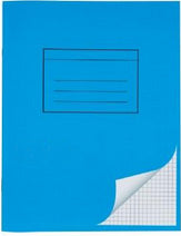 Elco Schulheft – 175 × 220 mm – kariert – 24 Blatt – abgerundete Ecken, aufgedrucktes Schild, blau, 10 Stück
