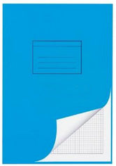Elco Schulheft – 175 × 220 mm – kariert – 24 Blatt – abgerundete Ecken, aufgedrucktes Schild, blau, 10 Stück