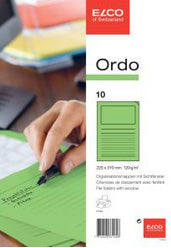 Elco Sichtmappe A4 – intensivgrün, Papier, Rückenschild, Fronttasche, 10er-Pack