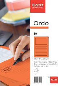 Elco Ordo Classico Sichtmappe A4 – Orange, Papier, 10er-Pack