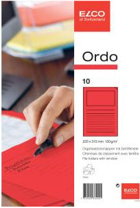 Elco Ordo Classico Sichtmappe A4 – Intensivrot, Papier, 10er-Pack