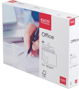 Elco Couvert C4, Fenster links, Selbstklebend, Weiss, 120 g/m², mit Innendruck – 50 Stk.