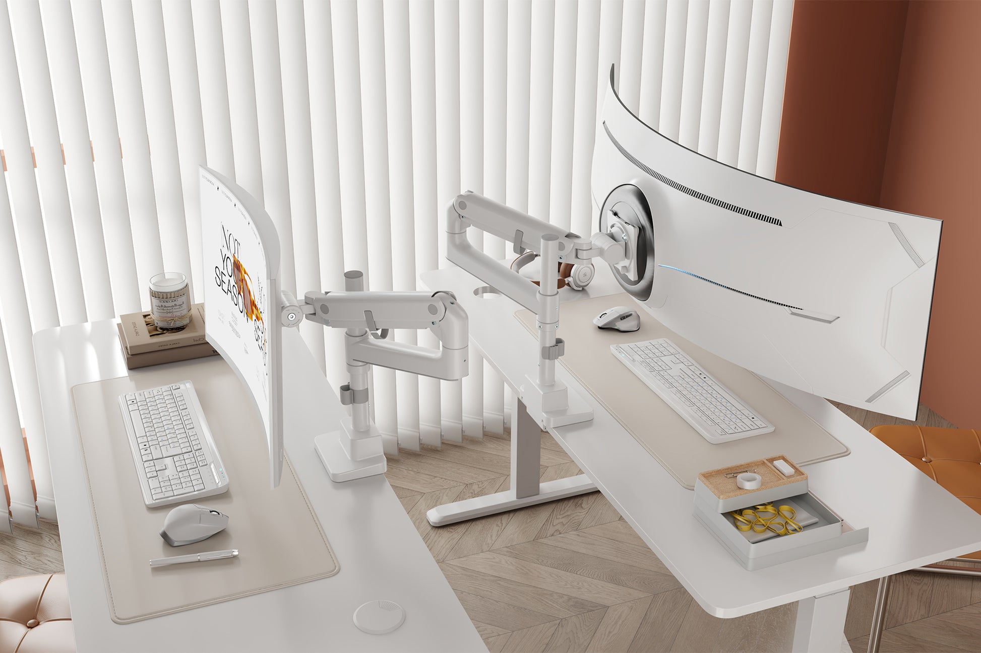 Digitus Monitorarm Tischhalterung – Klemme/Durchführung – bis 57" – VESA 75×75/100×100 mm
