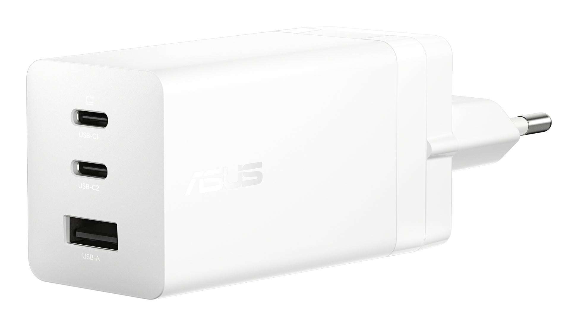 ASUS USB-Wandladegerät 100 W – PD, GaN – USB-C×2, USB-A×1 – Weiss