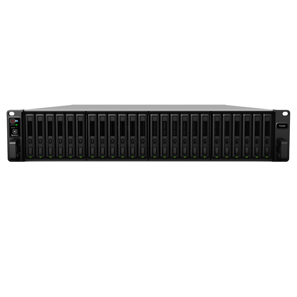 Synology FS3600 – 24-Bay Rack 2U NAS – Intel Xeon D-1567, 16 GB RAM, 10GbE, redundantes Netzteil