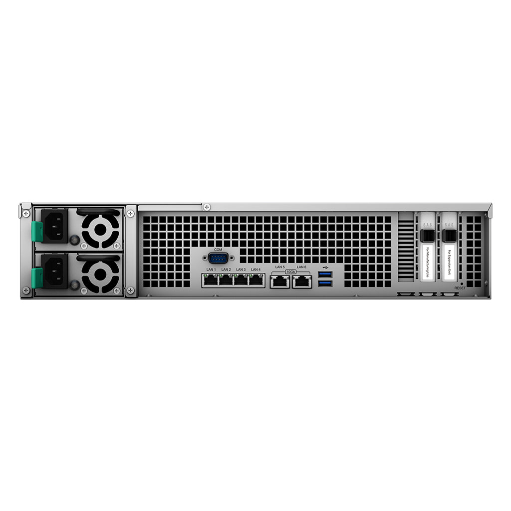 Synology FS3600 – 24-Bay Rack 2U NAS – Intel Xeon D-1567, 16 GB RAM, 10GbE, redundantes Netzteil