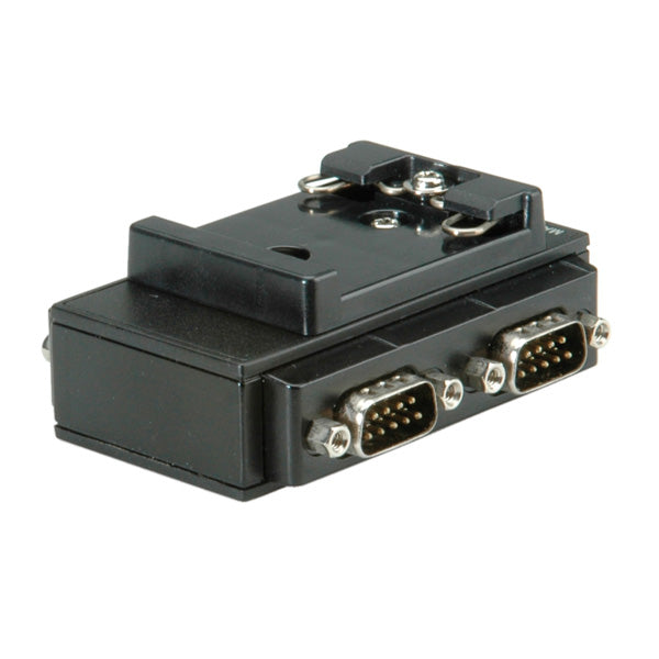 ROLINE USB-Seriell Konverter USB-A zu RS232 – 4× DB9, 115 Kbit/s, USB 2.0, DIN-Hutschiene – für Windows