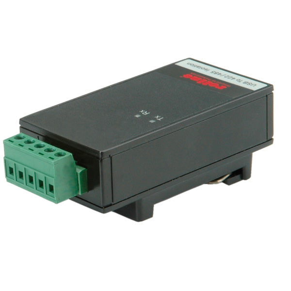 ROLINE USB-Seriell Konverter USB-A zu RS422/RS485 – USB 2.0, Klemmenblock, DIN-Hutschiene – für Windows