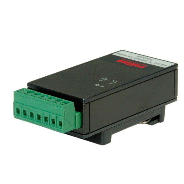 ROLINE RS422/485 zu RS232 Konverter – 115 Kbit/s, DB9 zu Klemmenblock, DIN-Hutschiene, isoliert 3000 VDC