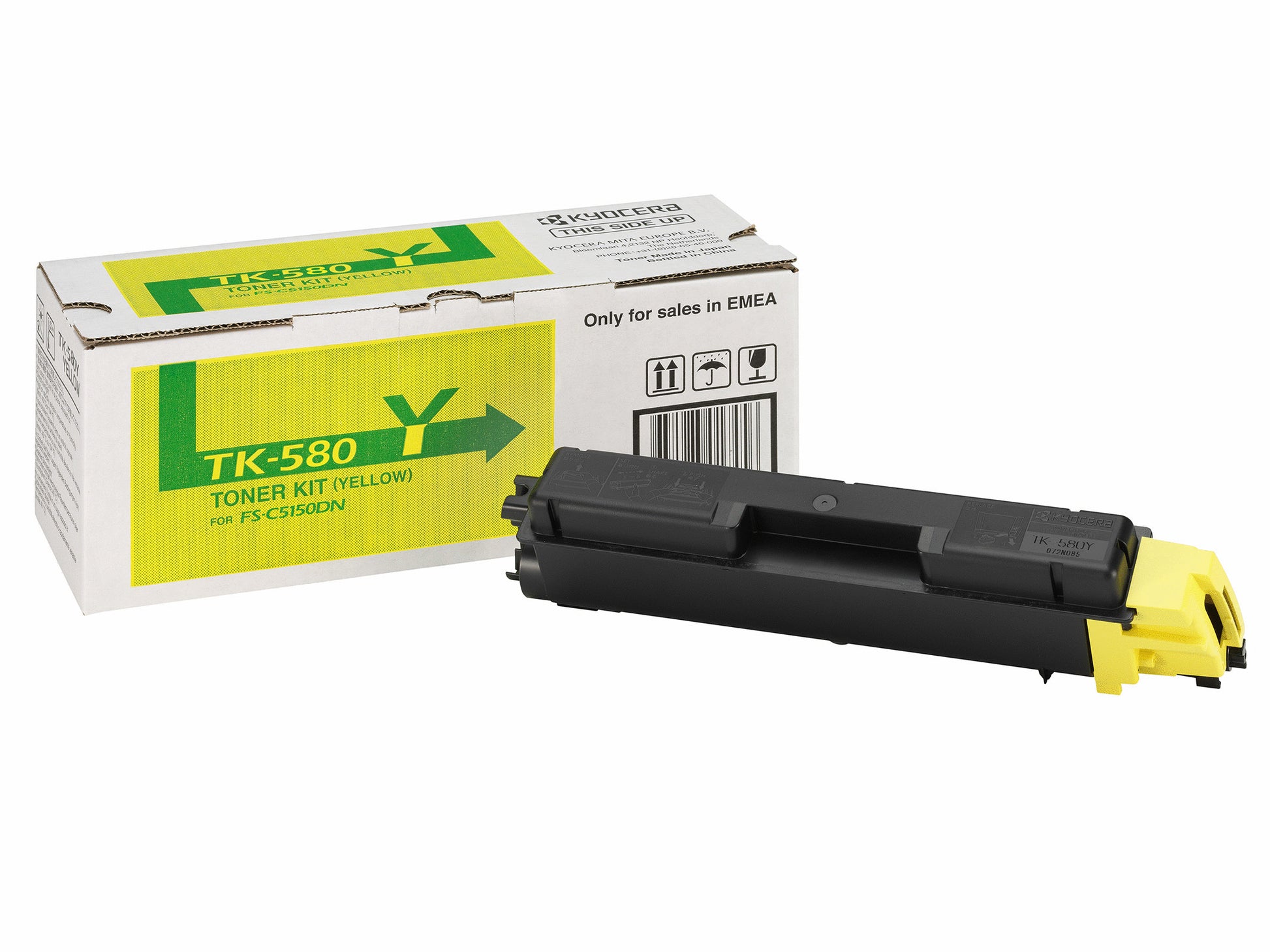 Kyocera – Toner TK-580Y – Gelb, 2800 Seiten – für Farb-Laserdrucker/Multifunktionsgeräte