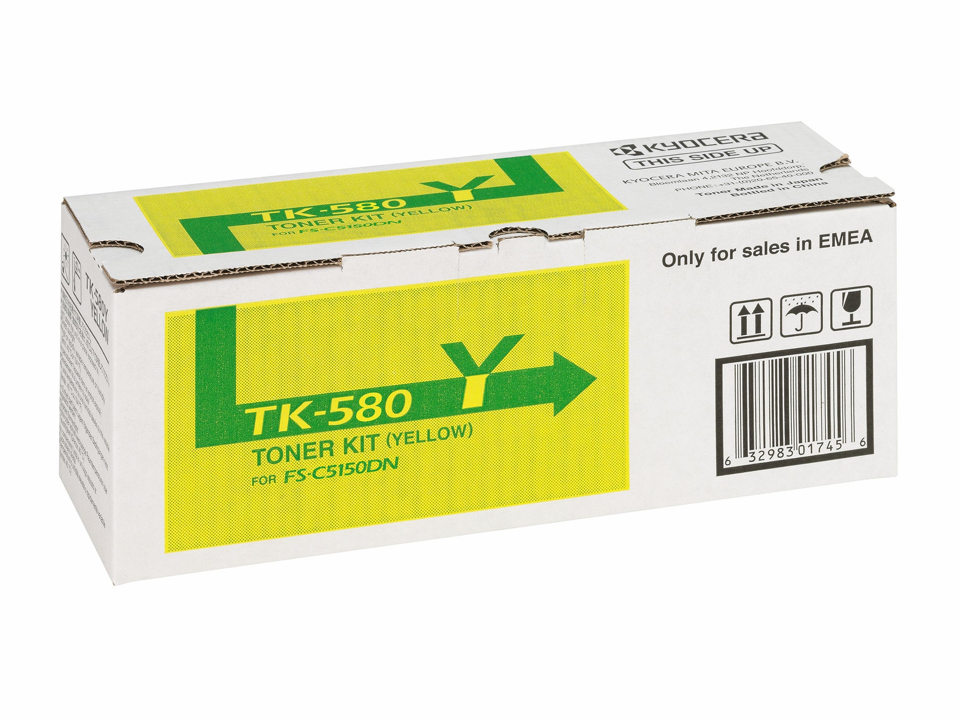 Kyocera – Toner TK-580Y – Gelb, 2800 Seiten – für Farb-Laserdrucker/Multifunktionsgeräte