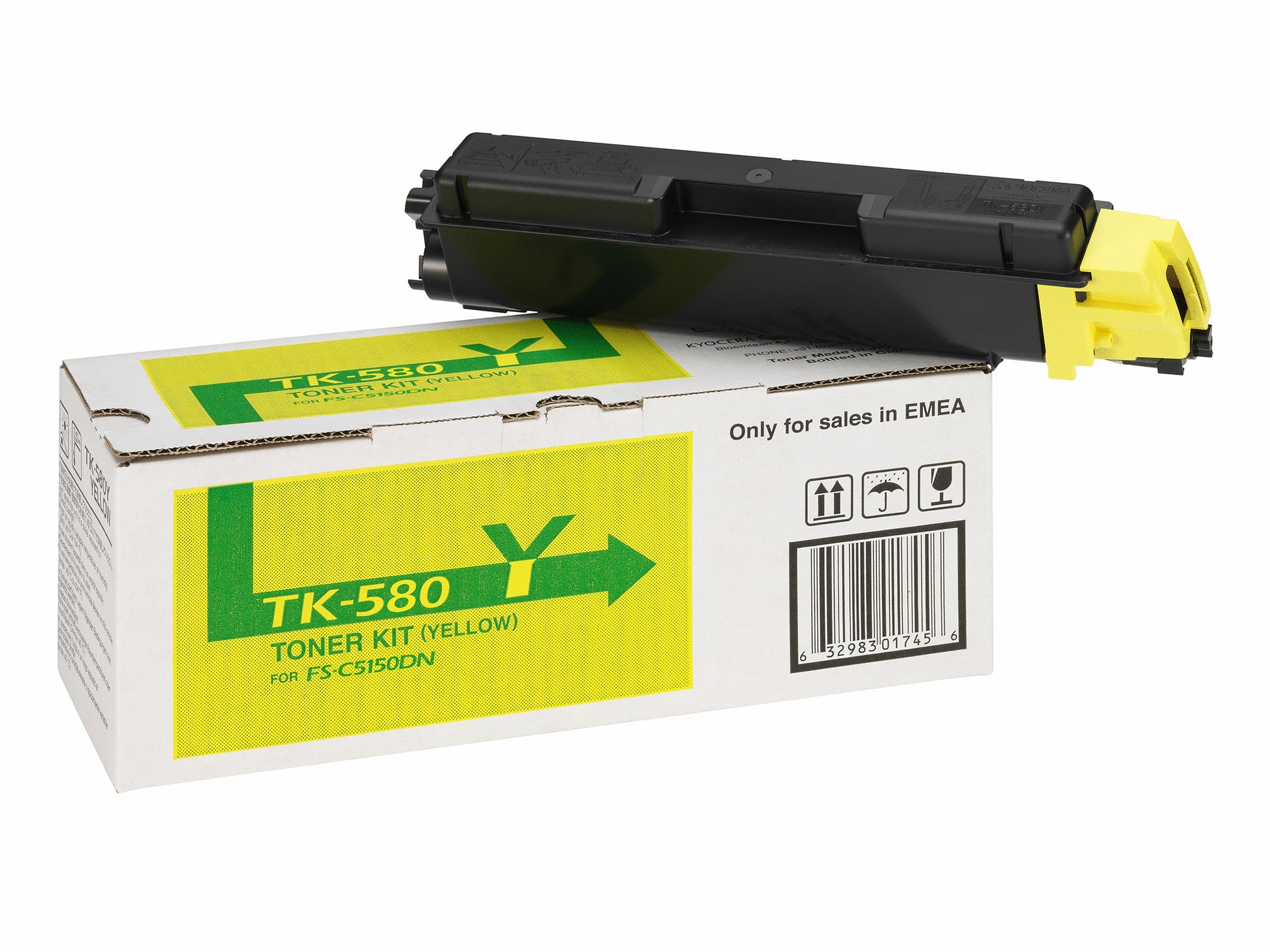 Kyocera – Toner TK-580Y – Gelb, 2800 Seiten – für FS-C5150DN/FS-C5150/ECOSYS P6021 und andere