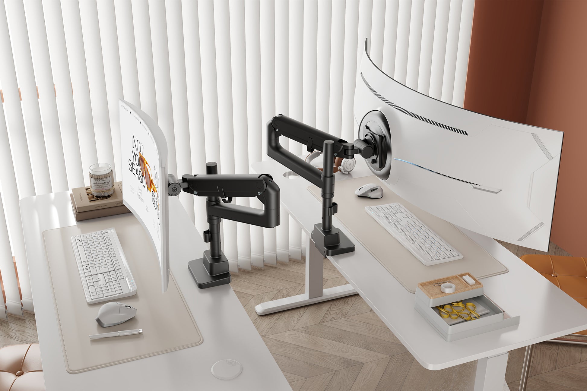 Digitus Tischhalterung, Tischklemme, bis 57", VESA 75 × 75/100 × 100 mm, 27 kg, Schwarz