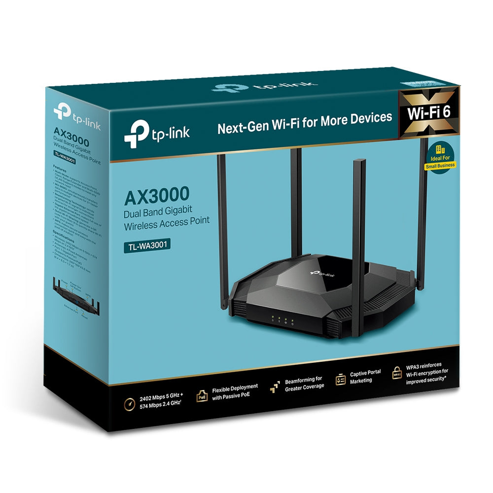 TP-Link TL-WA3001 – Access Point – Wi-Fi 6 (2,4/5), 2,4 Gbit/s, PoE