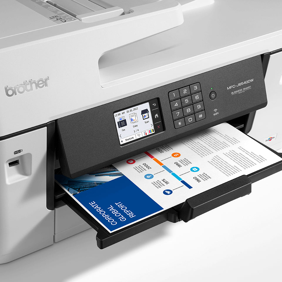 Brother MFC-J6540DW – Farbiges Tintenstrahl-MFP A3, 4-in-1 – USB/LAN/WLAN – Duplex, ADF – 28 ppm S/W