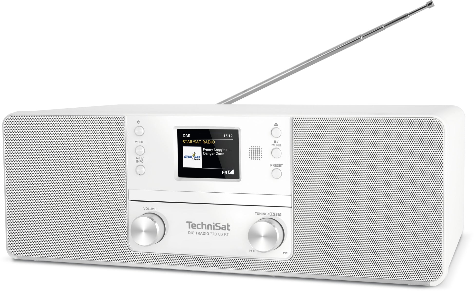 TechniSat DigitRadio 370 CD BT – DAB-/Internetradio – DAB+, UKW, CD, USB – Weiss