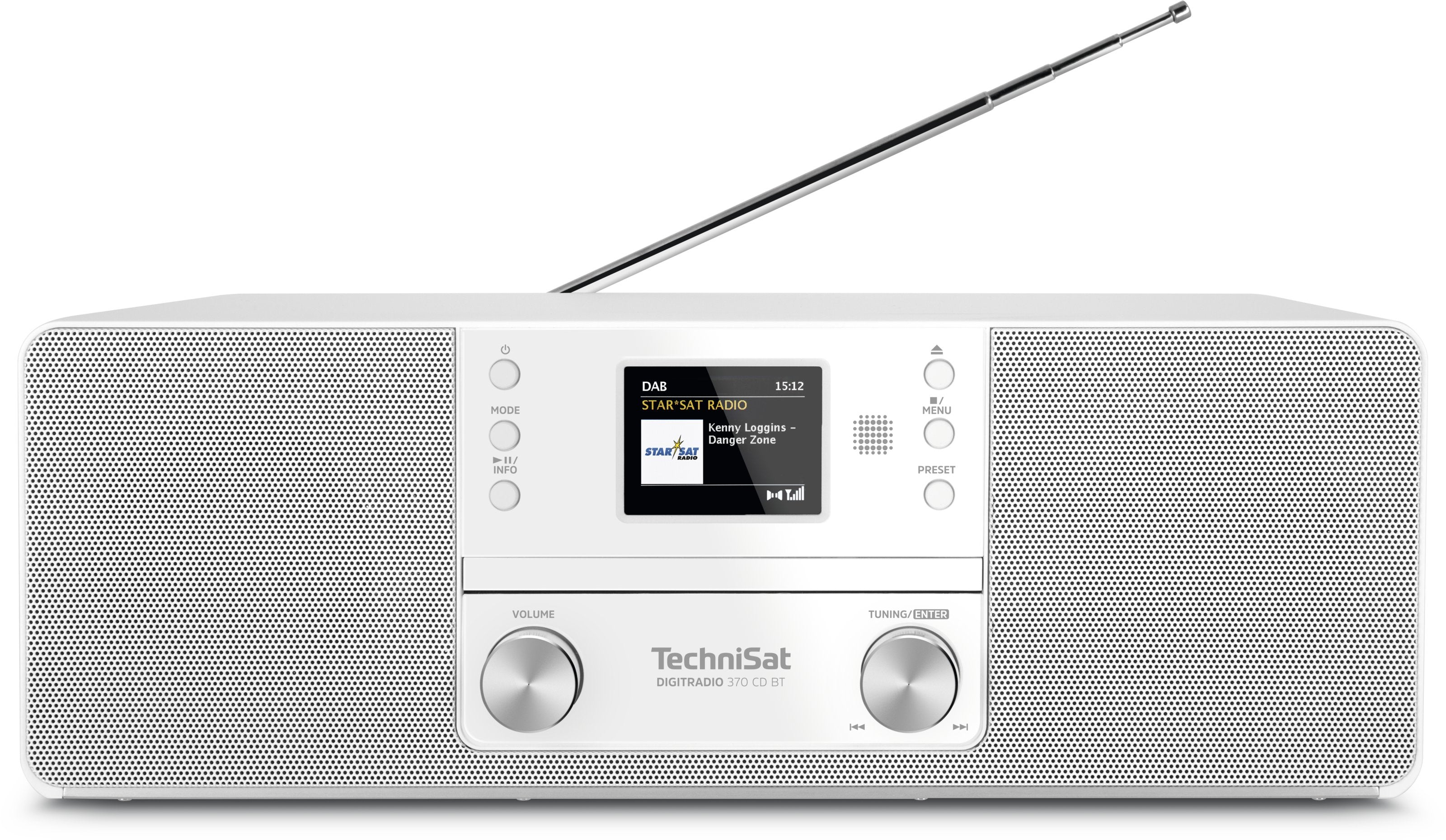 TechniSat DigitRadio 370 CD BT – DAB-/Internetradio – DAB+, UKW, CD, USB – Weiss