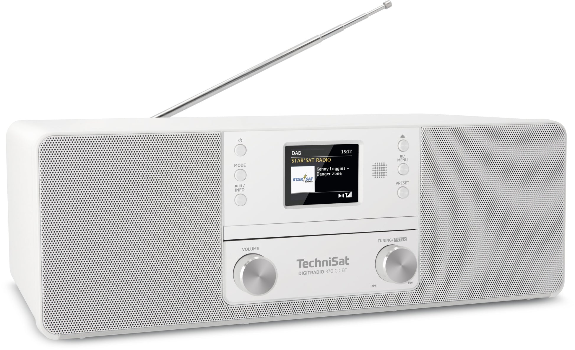TechniSat DigitRadio 370 CD BT – DAB-/Internetradio – DAB+, UKW, CD, USB – Weiss