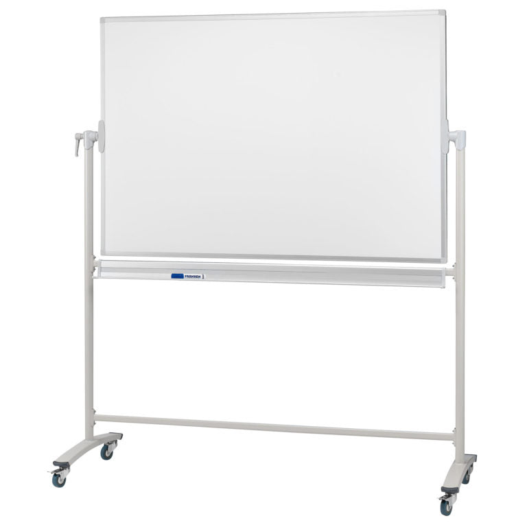 Franken Whiteboard – 220 × 120 cm, Emaille, magnetisch, Aluminiumrahmen, mobil, beidseitig, drehbar