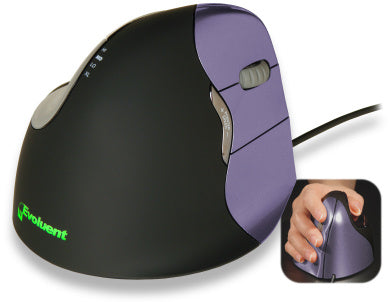 Evoluent Vertical Mouse4 Small Right Ergonomische Maus – kabelgebunden, programmierbare Tasten, schwarz