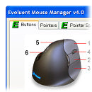 Evoluent Vertical Mouse4 Small Right Ergonomische Maus – kabelgebunden, programmierbare Tasten, schwarz