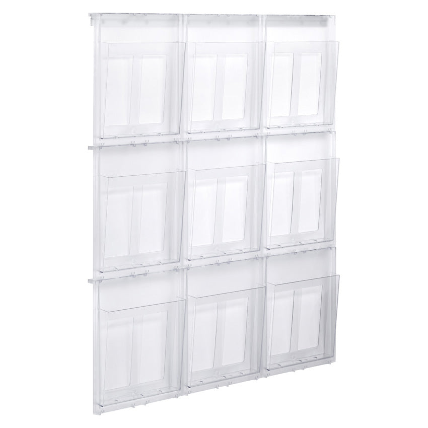 Helit Wandprospekthalter the placativ – für A4 – 9 Fächer – transparent