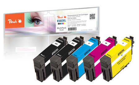 Peach 502XL Tintenpatronen-Multipack, Schwarz/Cyan/Magenta/Gelb (Kompatibel) – für Epson