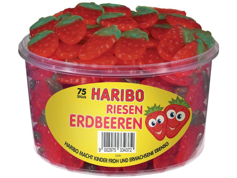 Haribo Riesen-Erdbeeren – Fruchtgummi, 75 × 15 g (1,125 kg)