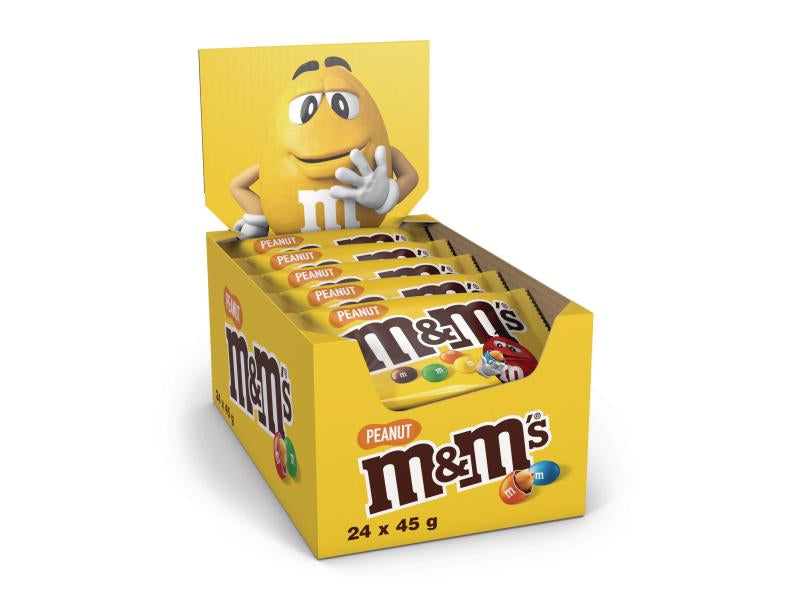 Mars Incorporated M&M's Schokolinsen – Erdnuss, Milch, 48% Kakao, Geschenkbox, 24 × 45 g (1,08 kg)