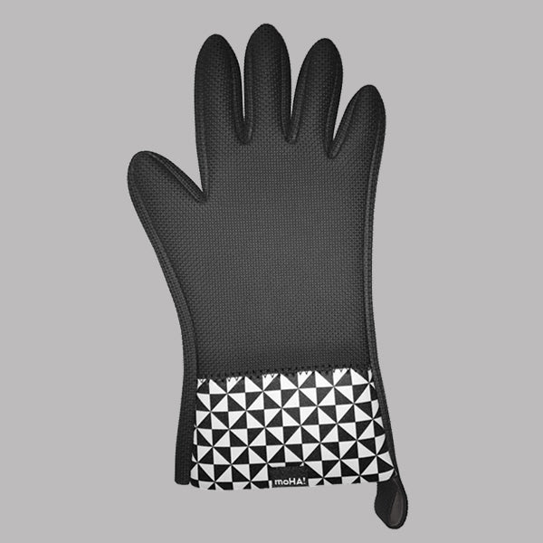 Moha Ofenhandschuhe, 18,5 × 33 cm, Neopren, hitzebeständig bis 220 °C, schwarz