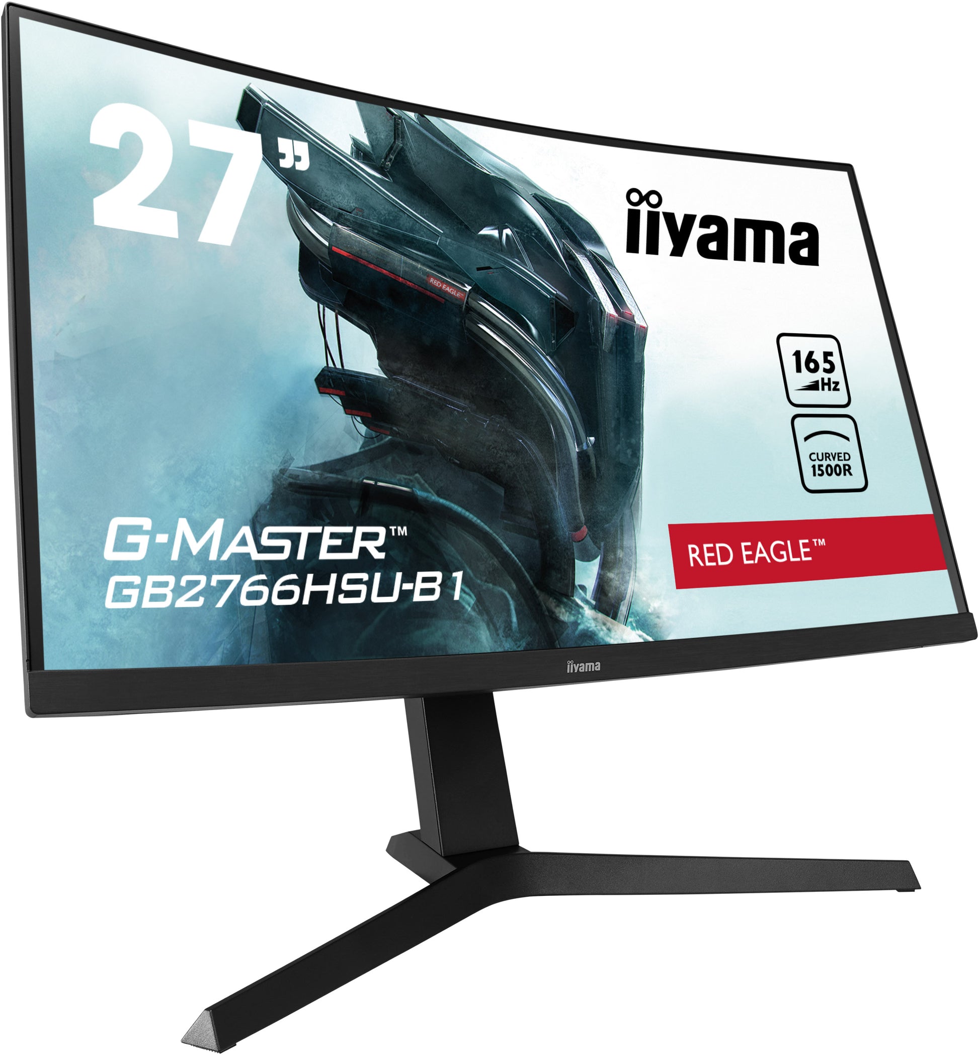 iiyama GB2766HSU-B1 – Monitor, 27", 1920 × 1080 (Full HD), VA, 165 Hz, 250 cd/m², Curved, Schwarz