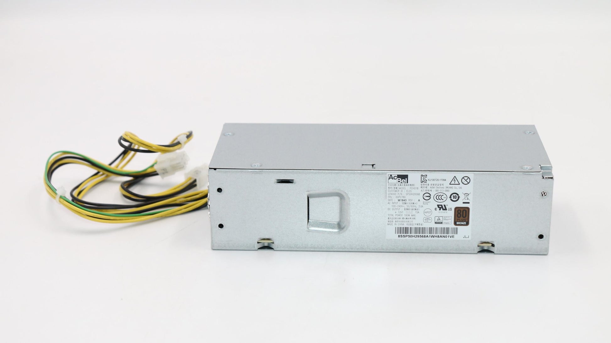 Lenovo 00PC780 Netzteil 180 W – 80 PLUS Bronze, Nicht-modular, 100–240 V – für ThinkCentre M710e