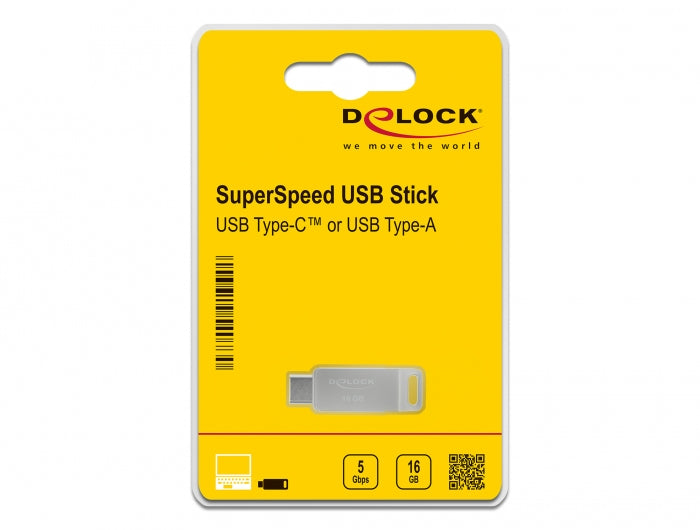 DeLOCK USB 3.2 USB-C/Typ-A – 32 GB, 119 MB/s lesen, 41 MB/s schreiben