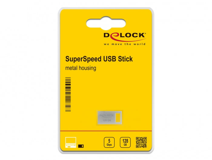 DeLOCK USB 3.2 Gen 1 Speicherstick – 128 GB, USB-A 3.2 Gen 1, 111 MB/s Lesen, Metallgehäuse