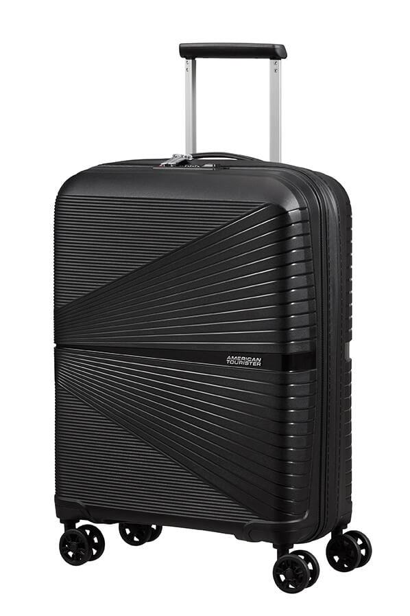 American Tourister Handgepäck-Trolley – Hartschale, 4 Doppelrollen, mit TSA, Onyx Schwarz, 40 × 50 × 20 cm