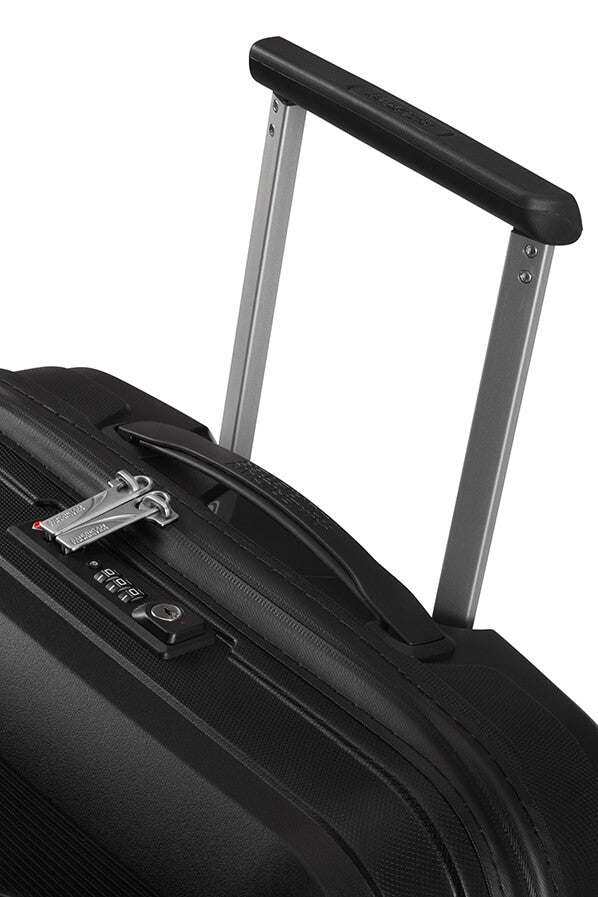 American Tourister Handgepäck-Trolley – Hartschale, 4 Doppelrollen, mit TSA, Onyx Schwarz, 40 × 50 × 20 cm