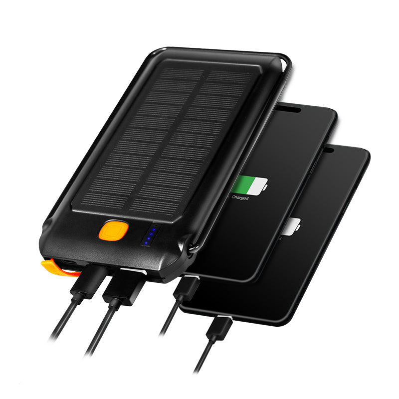 LogiLink Solar-Powerbank 10'000 mAh – 18 W PD, 1× USB-C, 1× USB-A, IP44, Schwarz