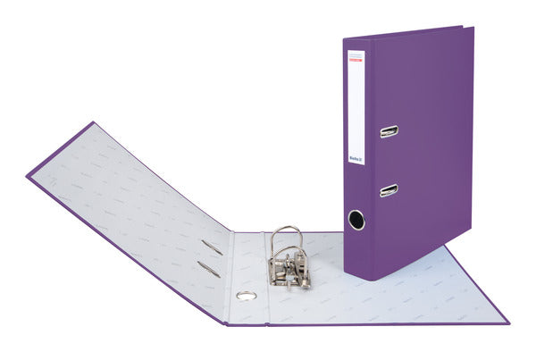 Biella Bundesordner – A4 hoch – 2-Ring Hebelmechanik, Rücken 40 mm – Violett, Karton, mit Niederhalter, FSC