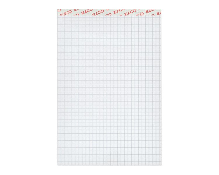 Elco Notizblock, A5, kariert 5 mm, Klammerheftung, 100 Blatt, perforiert, 70 g/m² – weiss