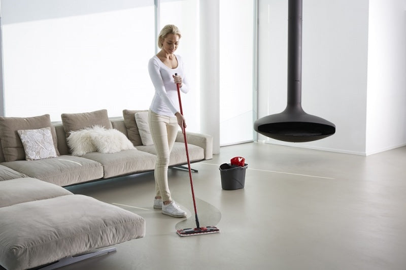 Vileda Flachwischer UltraMax – Mikrofaser – Schwarz/Rot – 3-tlg.
