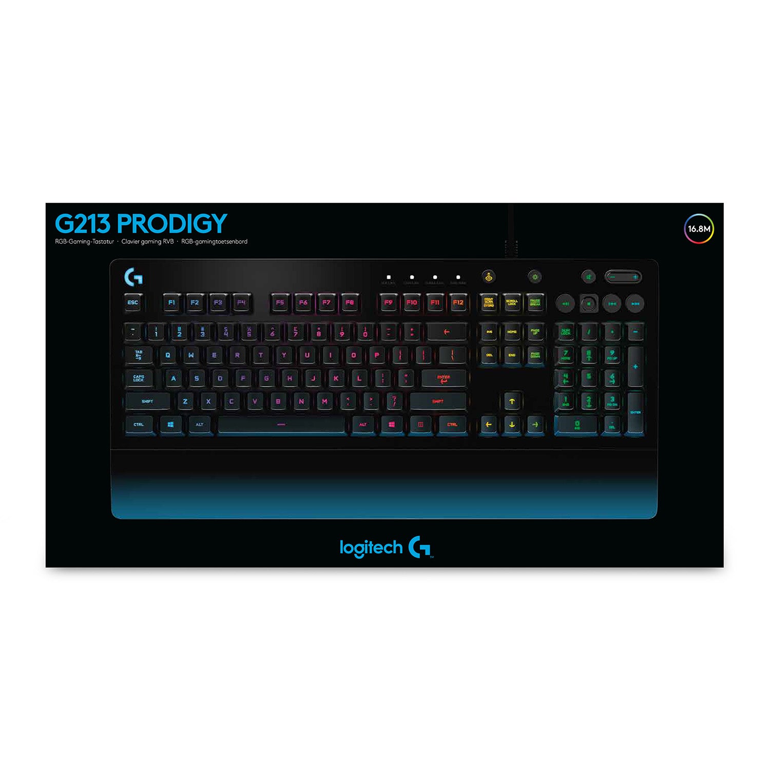 Logitech G G213 Prodigy – Gaming-Tastatur – Mechanisch, RGB – Kabelgebunden, USB – AZERTY (BE) – Schwarz