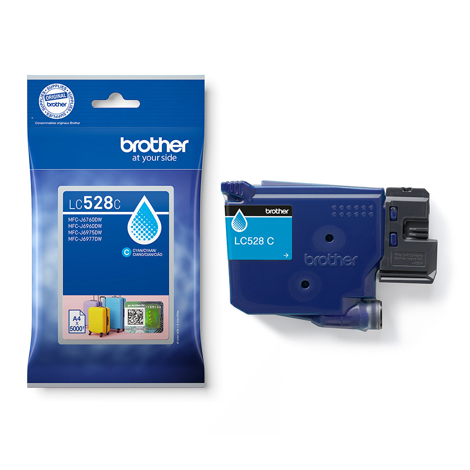 Brother LC528C Cyan Tintenpatrone (Original) – 5'000 Seiten – für MFC-J6760DW/MFC-J6960DW
