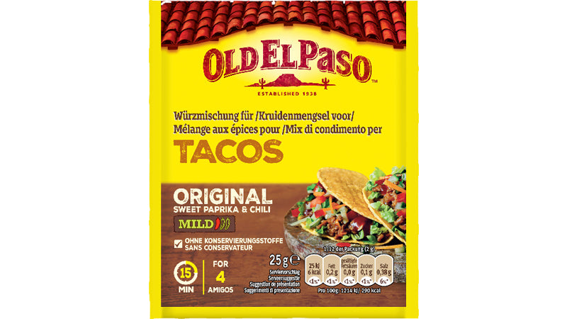 Old El Paso Würzmischung für Tacos, vegan – 25 g