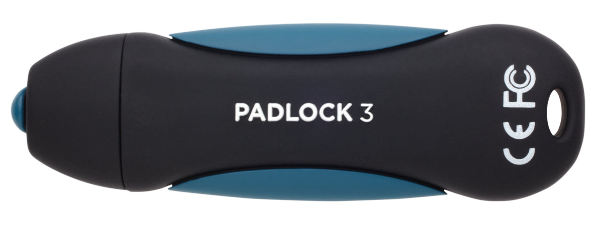 Corsair Padlock 3 128 GB USB 3.2 Gen 1 (USB-A) – 256-Bit AES Hardwareverschlüsselung, PIN-gesichert, Blau