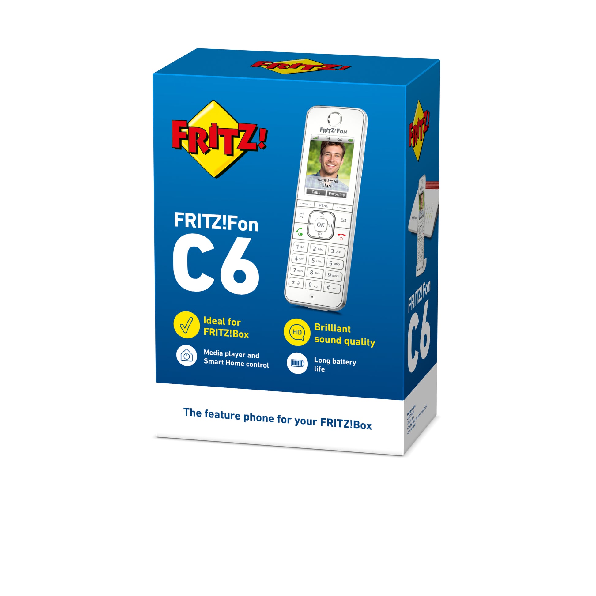 FRITZ! AVM FRITZFon C6 – DECT-Telefon nur Mobilteil, mit Anrufbeantworter, Freisprechen, für FRITZBox/DECT-Basisstation, weiss