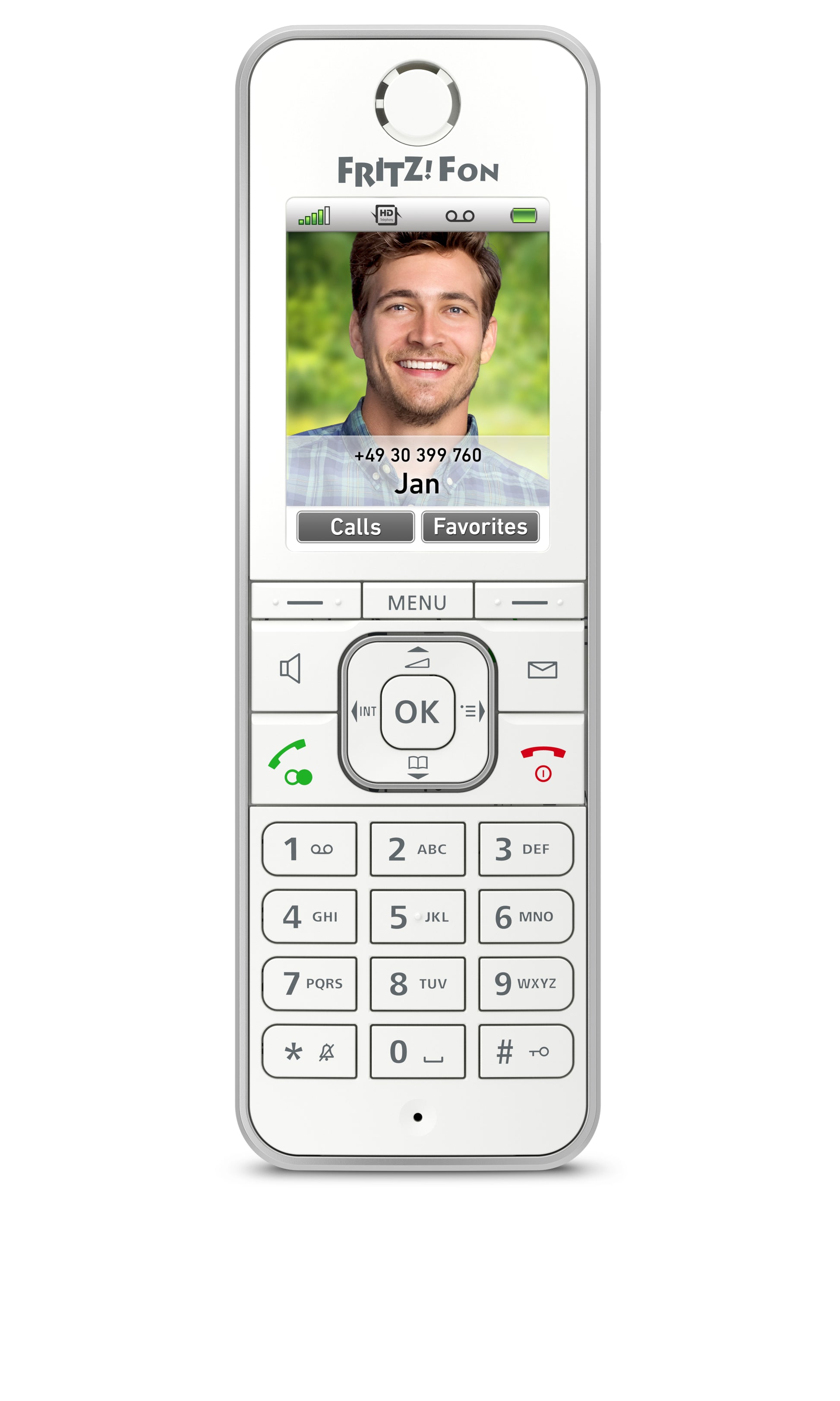 FRITZ! AVM FRITZFon C6 – DECT-Telefon nur Mobilteil, mit Anrufbeantworter, Freisprechen, für FRITZBox/DECT-Basisstation, weiss
