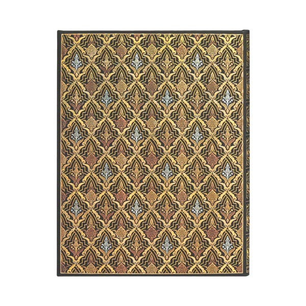 Paperblanks Notizbuch – 180 × 230 mm – 120 g/m² – Hardcover, Falt-Innentasche, Leseband, Gelb (Gemustert), FSC