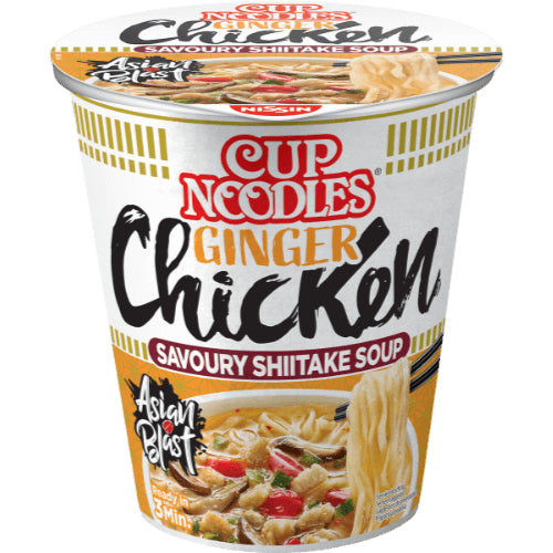 Nissin Cup Noodles Instantnudeln, Ingwer & Poulet, Becher – 63 g