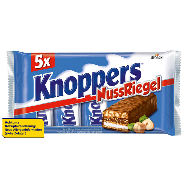 STORCK Knoppers Nussriegel – Haselnuss – 5 × 40 g