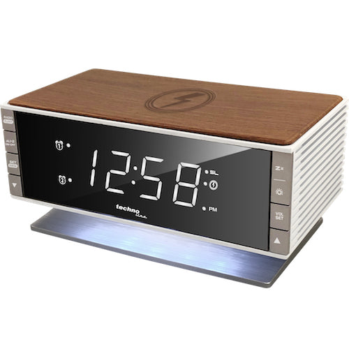 Technoline Digitalwecker – Snooze, USB, 16,5 × 9,3 × 8,0 cm, braun